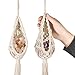 Mkono 2 Pcs Mini Macrame Plant Hanger Nest Air Plant Holder Boho Wall Hanging Planter Modern Indoor Home Decor for Succulent, Tillandsia, Crystal, Wall Decorations