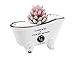 Originalidad French Country Style Bathtub Flower Pot, White Porcelain Vintage Flower Pot Planter, Bathtub Succulent Planter, Ideal for Small Succulent, Soap Dish, Home Decor (Set of 2)
