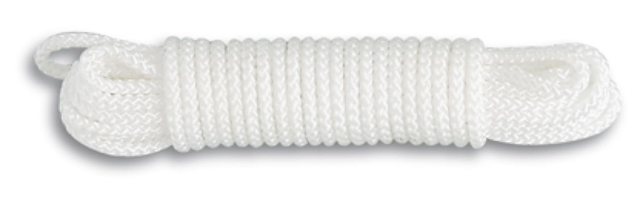Chapuis - Braided Polypropylene Rope - Synthetic - Indicative Break Resistance 185kg - Diameter 4mm - Length 10m - Leisure and Gardening - White