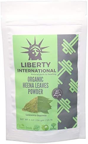 Liberty International 100% Organic Natural Henna Leaves Powder (Lawsonia Inermis) for Silky Smooth Hair Herbal (114g) NT173