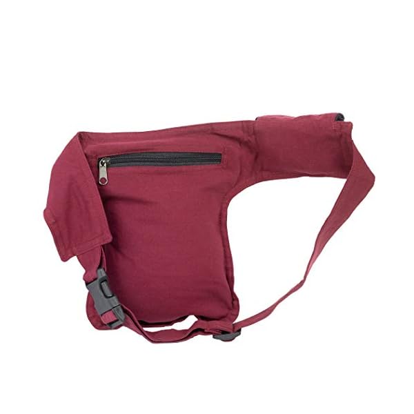 Riñonera Lateral con Bordado (Granate) | DeHippies.com