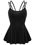 Meaneor Women's Casual Sleeveless Peplum Top Summer Strap Flare Tank Top