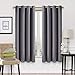 EASELAND Blackout Curtains 2 Panels Set Room Drapes Thermal Insulated Solid Grommets Window Treatment Pair for Bedroom, Nursery, Living Room,W52xL63 inch,Dark Grey