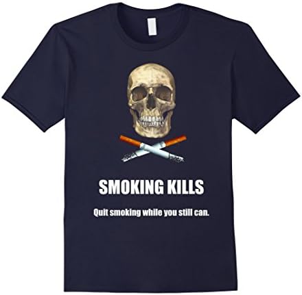 Men's SMOKING KILLS - Quit smoking while you still can T-shirt 2XL Navy