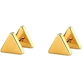 Stainless Steel Geometric Shape Classical Simple Plain Stud Earrings