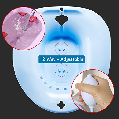 Bonaweite Portable Bidet Sitz, Bath Tub Nursing Cleansing Basin Kit with Flusher on Toilet for Women Pregnancy Postpartum Postoperative Care