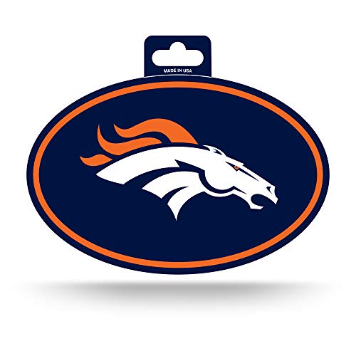 Rico Industries NFL Football Denver Broncos Colored Oval Sticker
