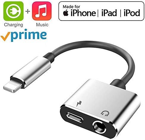 for iPhone 3.5 mm Headphone Jack Adapter for iPhone 8/8 Plus/X /7/7 Plus/XR/Xs Max 3.5 mm Jack Audio Aux Charge and Headphone Adapter Earphone Splitter Earbuds Connector Support All iOS Systems