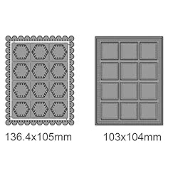 2 Sets Dotted Square Frame Dies for Card Making