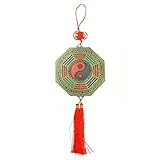 Bilipala Fengshui Bagua Mirror Yin Yang Bagua Mirror with Chinese Knot Tassel, 14cm