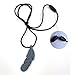 V-TOP Feather Silicone Teething Pendant Necklace for Baby and Nursing Mom, Soft Sensory Chewable Teether Toys for Autism and ADHD Children - Marble and Gray