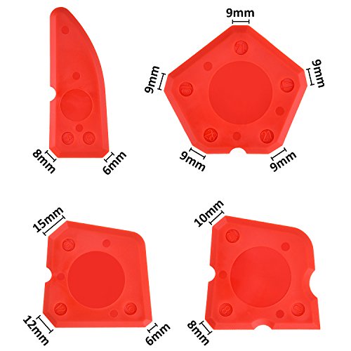 image for Hotop 4 Pieces Caulk Tool Kit Sealant Silicone Finishing Tools Caulkin