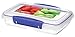 Sistema KLIP IT Rectangular Collection Split Food Storage Container, Small, 11.8 oz./0.3 L, Clear/Blue