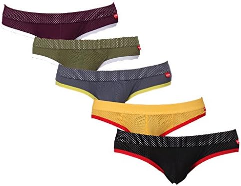 Leories Men's Mesh Bulge Low Rise Jock Straps Briefs Shorts