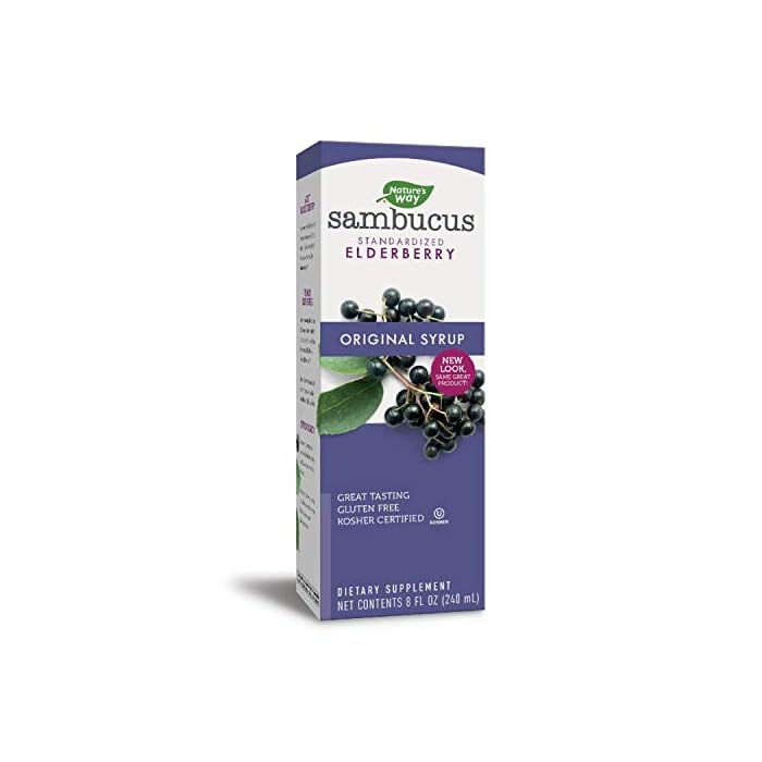 Nature's Way Original Sambucus Elderberry Syrup, Herbal Supplements, Gluten Free, Vegetarian, 8 Ounce (Packaging May…