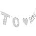 MISS TO MRS Silver Glitter Banner With Heart-Shaped Detail,Bachelorette,Bridal Shower,Engagement,Wedding Shower Party Photo Props.