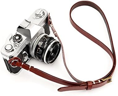 candyanglehome Genuine Leather Camera Shoulder Neck Strap with adjustable for Leica, Panasonic Canon, SonNikon, Fujifilm,Brown