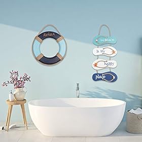 Beach Flip Flop Wall Decoration Wooden Beach Slippers Hanging Decoration,Ocean Home Hanging Ornament Wall Decor Ocean… 41XcZR5iutL