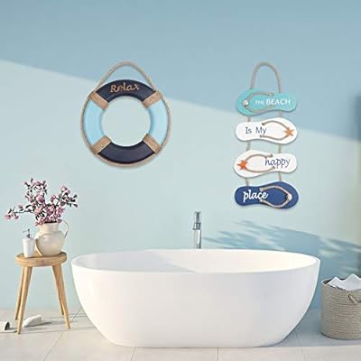 Beach Flip Flop Wall Decoration Wooden Beach Slippers Hanging Decoration,Ocean Home Hanging Ornament Wall Decor Ocean… 41XcZR5iutL