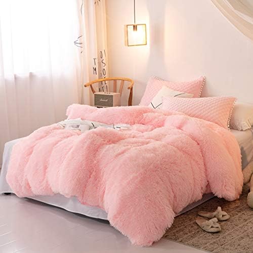 Picturesque Shaggy Crystal Velvet Duvet Cover Set