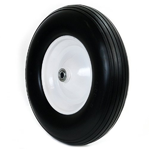JDM Auto Lights 5/8" Wheelbarrow Formed Ribbed Tread 16" Wheel Barrow Cart Wagon Tire Flat Free