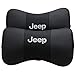 Auto Sport 2 PCS Genuine Leather Bone-Shaped Car Seat Pillow Neck Rest Headrest Comfortable Cushion Pad with Logo Pattern Fit Jeep Accessories