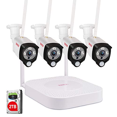 [Audio and PIR] Tonton 1080P Security Camera System Wireless,4CH Full