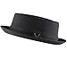 THE HAT DEPOT Black Horn Cotton Plain Porkpie Hat (Medium, Black)