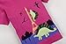 Coralup Toddler Boys Girls Cotton Tee Short Sleeve Tshirt(2-3 Years,Fuschia,Dinosaur)