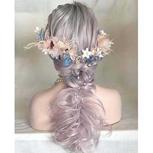 Clearance Sale! Exteren Curly Wig Women Fashion Lady Pink Gradient Long Curls Hair Cosplay Party Wig (Pink)