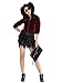 Choies Women Feather Mid Waist Black Mini A-line Skirt S