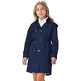 Cromoncent Kids Rain Jacket, Raincoats Lightweight Waterproof Trench Coat for Boys Girls