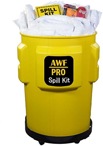 95 Gallon Oil Only Spill Kit Includes Overpack Drum,150 Spill Pads 15"x19",8 Socks 3"x12',7 socks 3"x4',9 Pillows 18"x18", Safety Goggles, Chemical Gloves,Response Guidebook,Disposal Bags, Spill Sign