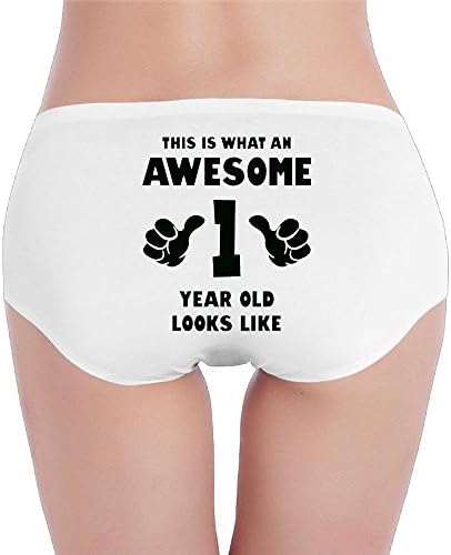 Nhuquhuan This Is What An Awesome One Year Old Looks Like Ladies Low Waist Sexy Briefs M White