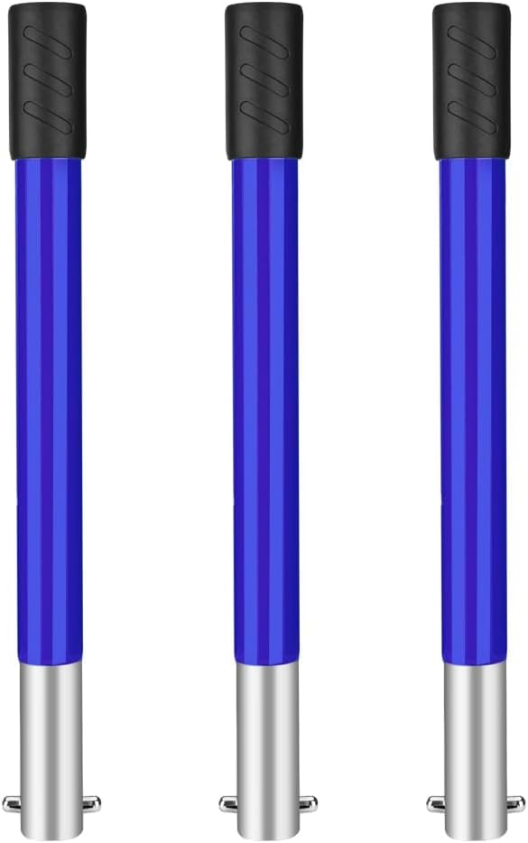 Eyein 25cm Stainless Steel Extension Handles, Suitable for the Swivel Bin & Rake & Spade Kit (Blue, 3 PCS)