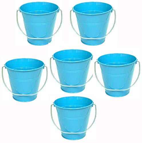 Italia 6-Pack Metal Bucket Color Turquoise Size 4.3x 4.3"