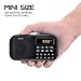 Portable AM FM Radio, Geson Mini Music Radio Player Support Micro SD Card/USB Disk with LED Screen Display(Black)