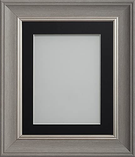 Frame Company Drummond Gunmetal Grey Photo Frame, Black Mount, 6x4 for 5x3 inch, fitted with perspex — image 1