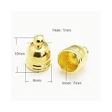 Pack Of 20 x Golden Plated Brass 8 x 10mm Kumihimo Bell-Shape End Caps - (HA03312) - Charming Beads