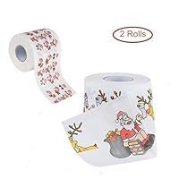 FangYun Christmas Toilet Paper 2 Rolls -Different pictures Real Toilet Paper Funny Christmas Decoration Santa napkin Fun Birthday Party Novelty Gift