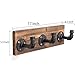 MyGift Burnt Wood Wall Mount Coat Hook Rack and Hat Rack with 3 Hooks Pipe Fixture Design