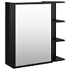 vidaXL-Armario-Espejo-de-Bano-Inodoro-Aseo-Muebles-Mobiliario-Almacenamiento-Estante-Decoracion-Adorno-Aglomerado-Negro