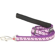 Red Dingo Reflective Ziggy Dog Lead, Small, Purple