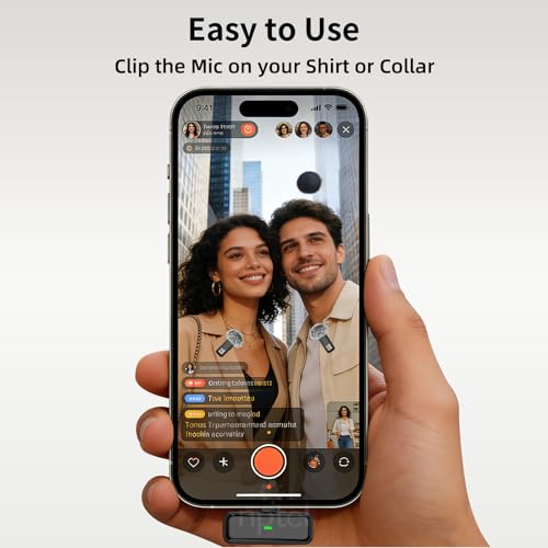 NPTCL Wireless Lavalier Microphone for iPhone iPad Android, USB C Mini Mic | 24H Charging Case, Digital Charge Display, Noise Reduction for Content Creator Video Recording Vlog Podcast YouTube TikTok