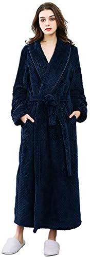 Womens Bathrobe Fleece Plush Soft 
