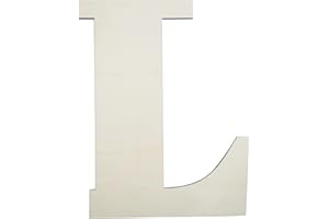 SMANTA 12 Inch Unfinished Wooden Numbers, 1/8 Inch Thick Large Blank Wooden Alphabet Handmade Painting Sign Boards for DIY Birthday Wedding Graduate Party Decor Props - L