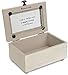 Pavilion Gift Company 77117 Dandelion Every Dream Fulfilled Started with a Simple Wish Vintage Style Jewelry Box with Glass Window, Beige, Bronze