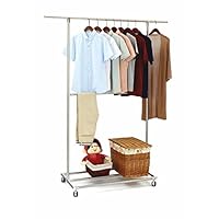 SUNPACE Heavy Duty Garment Rack Rolling SUN003 Commercial Grade Pipe Clothing Garment Rack Store