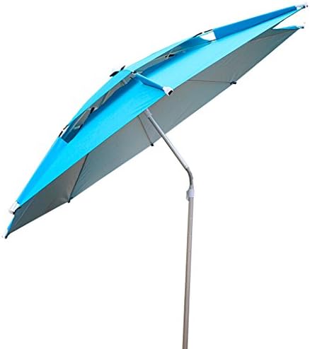屋外アンブレラ 釣り傘 傘 釣り傘 パラソル ビーチの傘を挿入する 折りたたみ式屋外バックルユニバーサル調整防雨サンバ 換気の傘 釣り 用品 青2 2メートル太陽の傘 B07d4dt4fn 5 1円