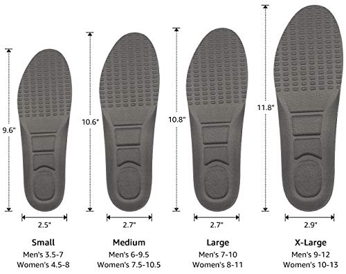 Beautulip Replacement Insole Foam Lightweight Innersole Comfort Sport Shoe Inserts Breathable Shock Absorption (Large - Women\'s 8-11 / Men\'s 7-10)